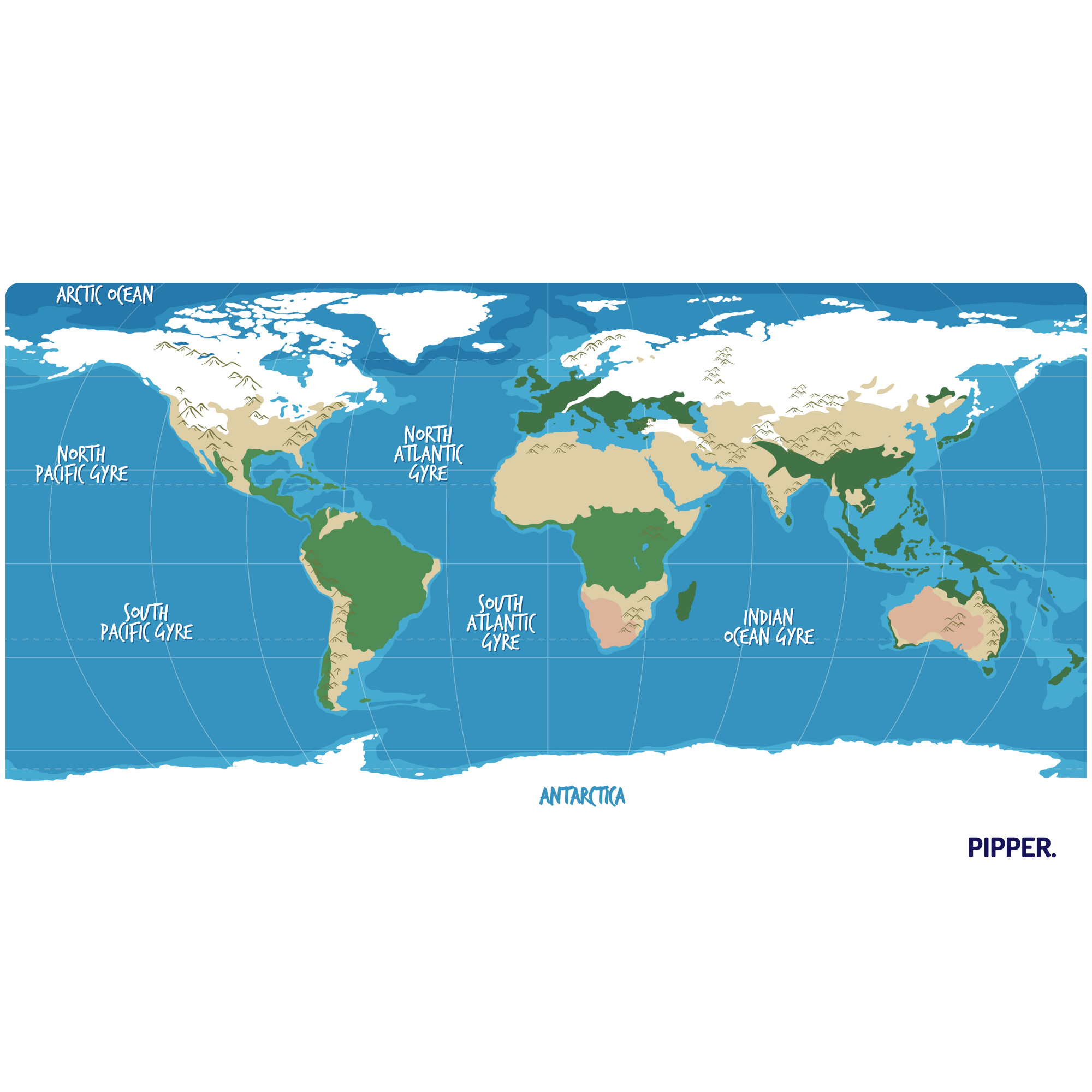 Textilní samolepíci tapeta Dětská mapa světa